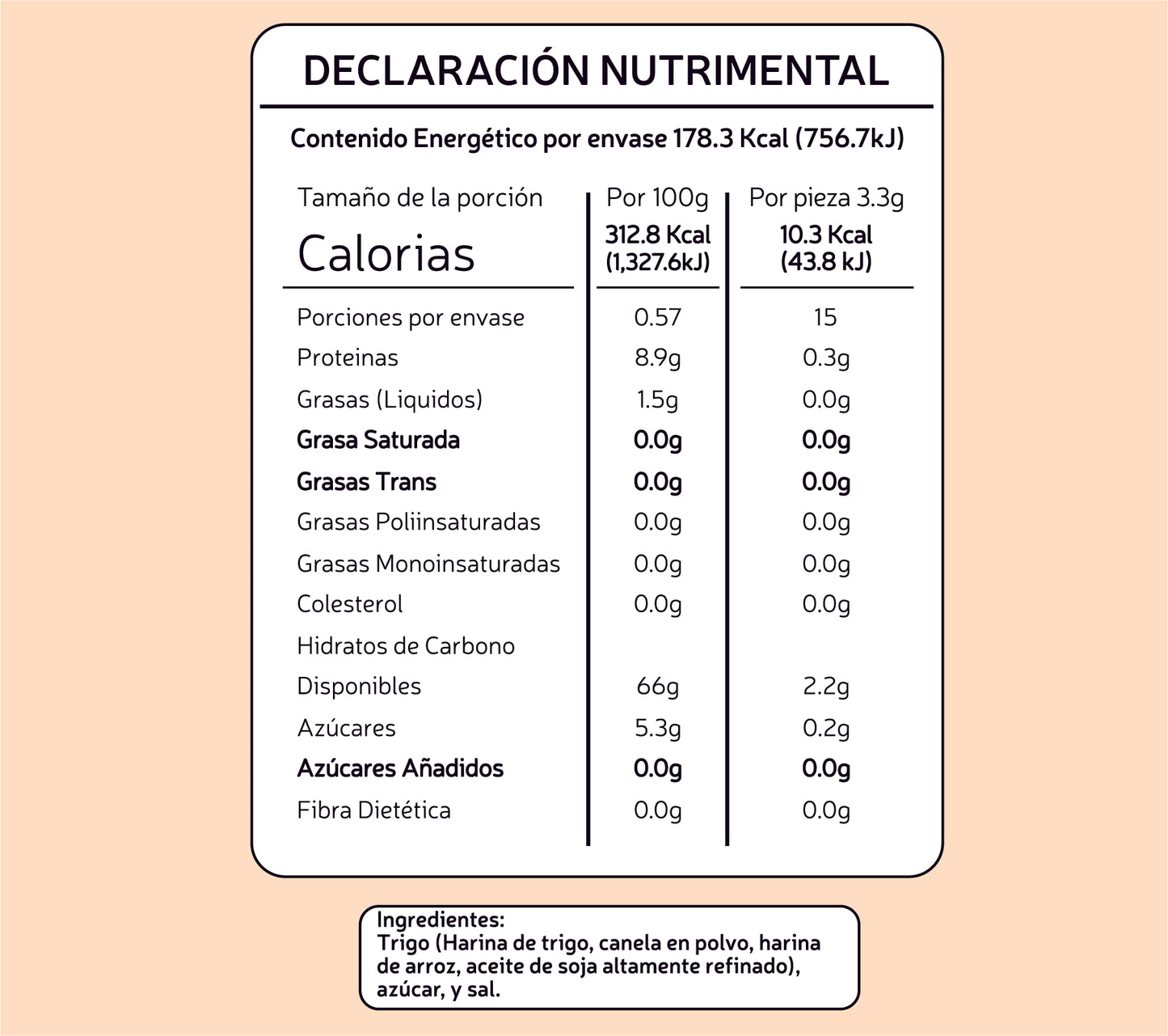 LIGERITAS DE CANELA (57 g)
