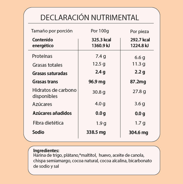 MUFFIN PLÁTANO CON CHOCOLATE (pack de 6)