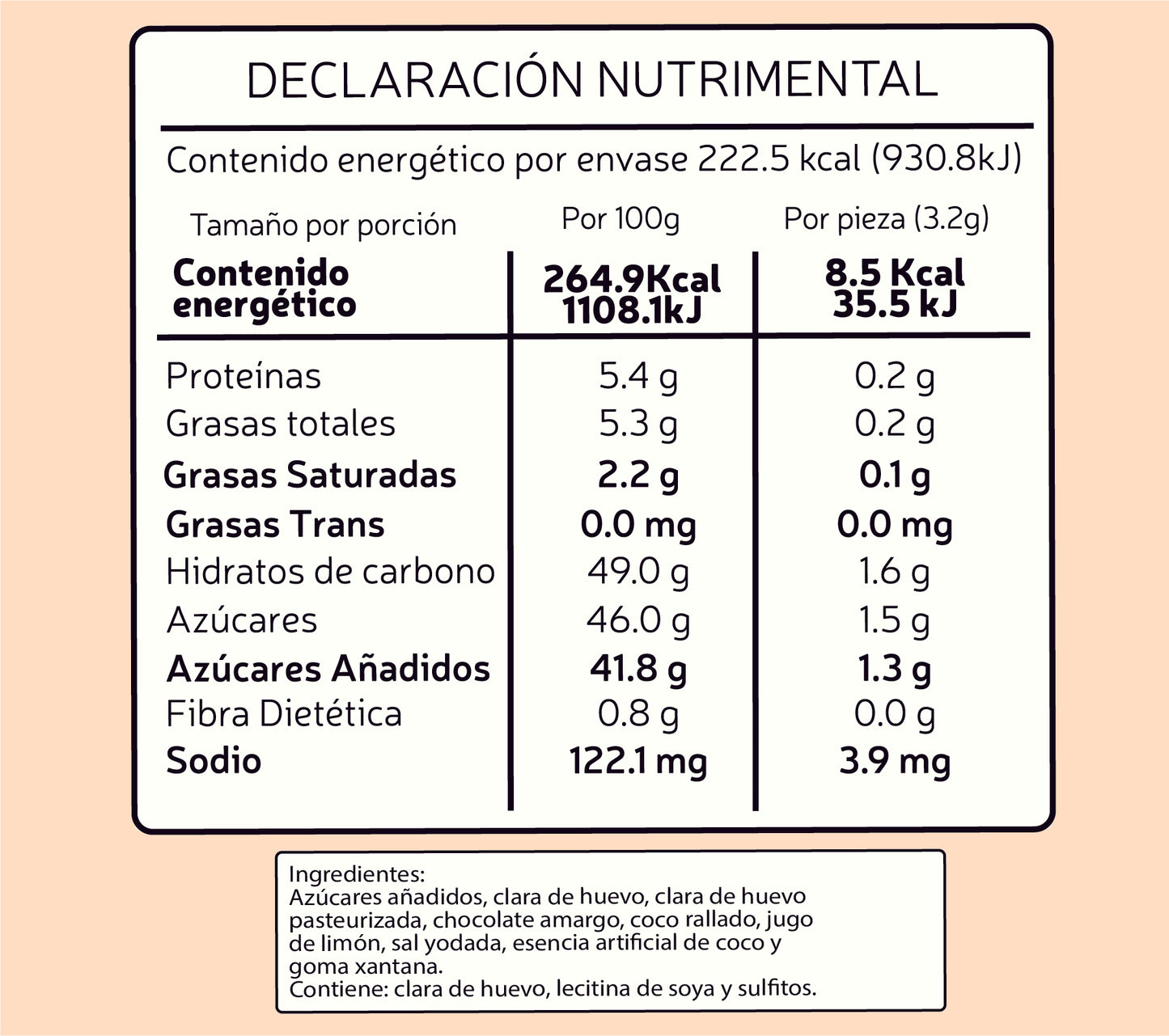 MERENGUE COCO CON CHOCOLATE (84 g)