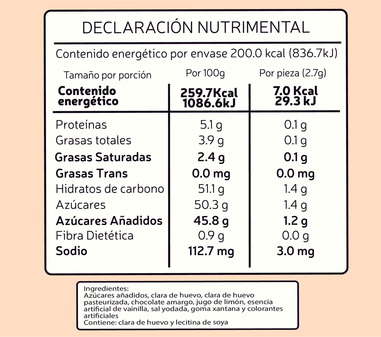 MERENGUE VAINILLA CON CHOCOLATE (77 g)