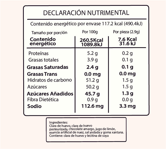 MERENGUE MINI NUEZ CON CHOCOLATE (40 g)