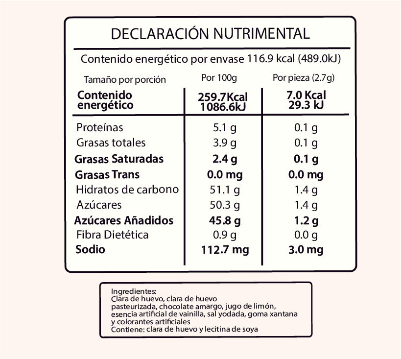 MERENGUE MINI VAINILLA CON CHISPAS DE CHOCOLATE (44 g)